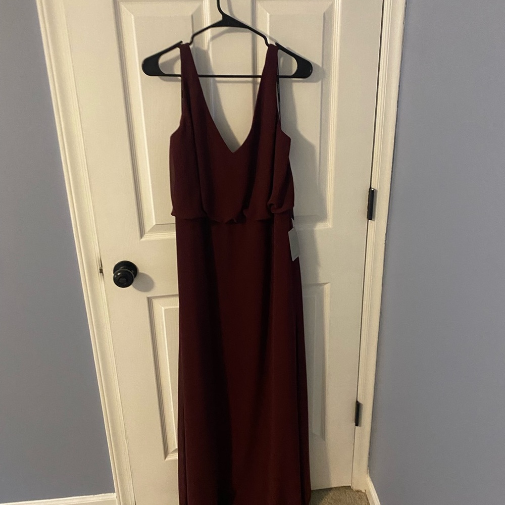 NWT Bill Levkoff Deep Red Maxi Dress size 16